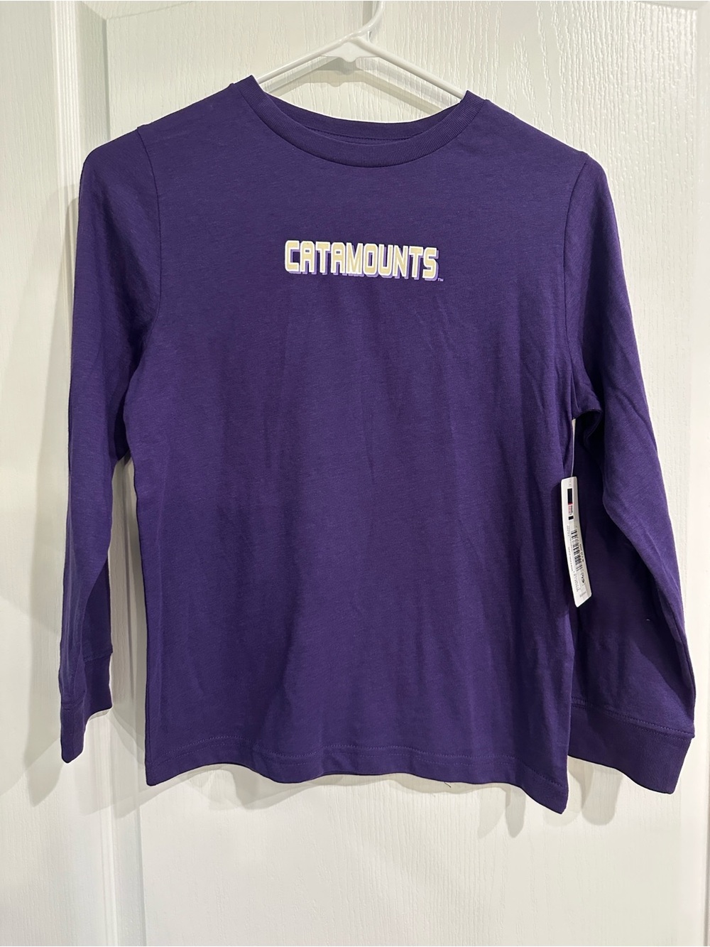 Hanes Purple Long-Sleeve Catamounts Tee